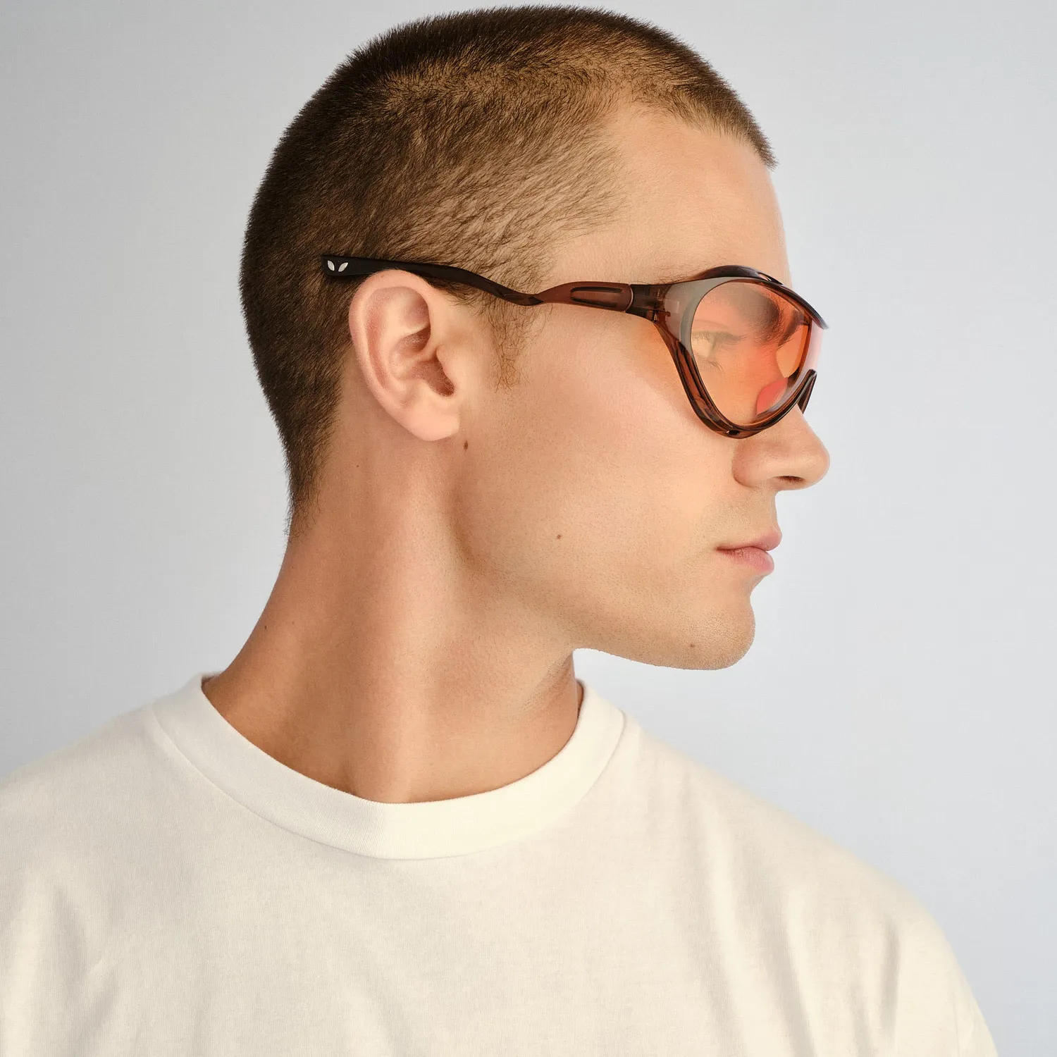 Le Specs Iris occhiali da sole marroni fire grad a scudo