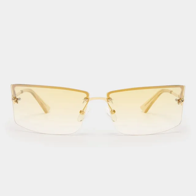 Le Specs Alien occhiali da sole oro rettangolari