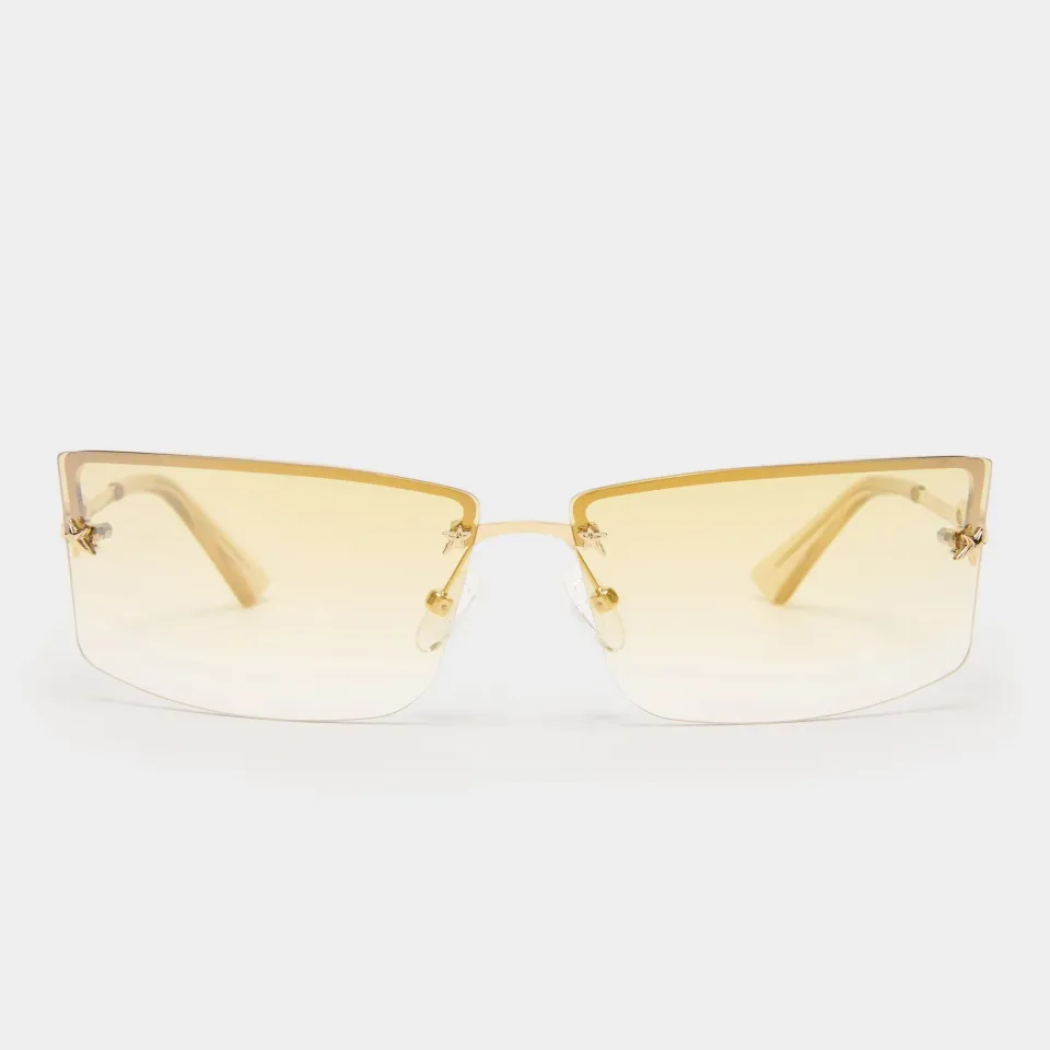 Le Specs Alien occhiali da sole oro rettangolari