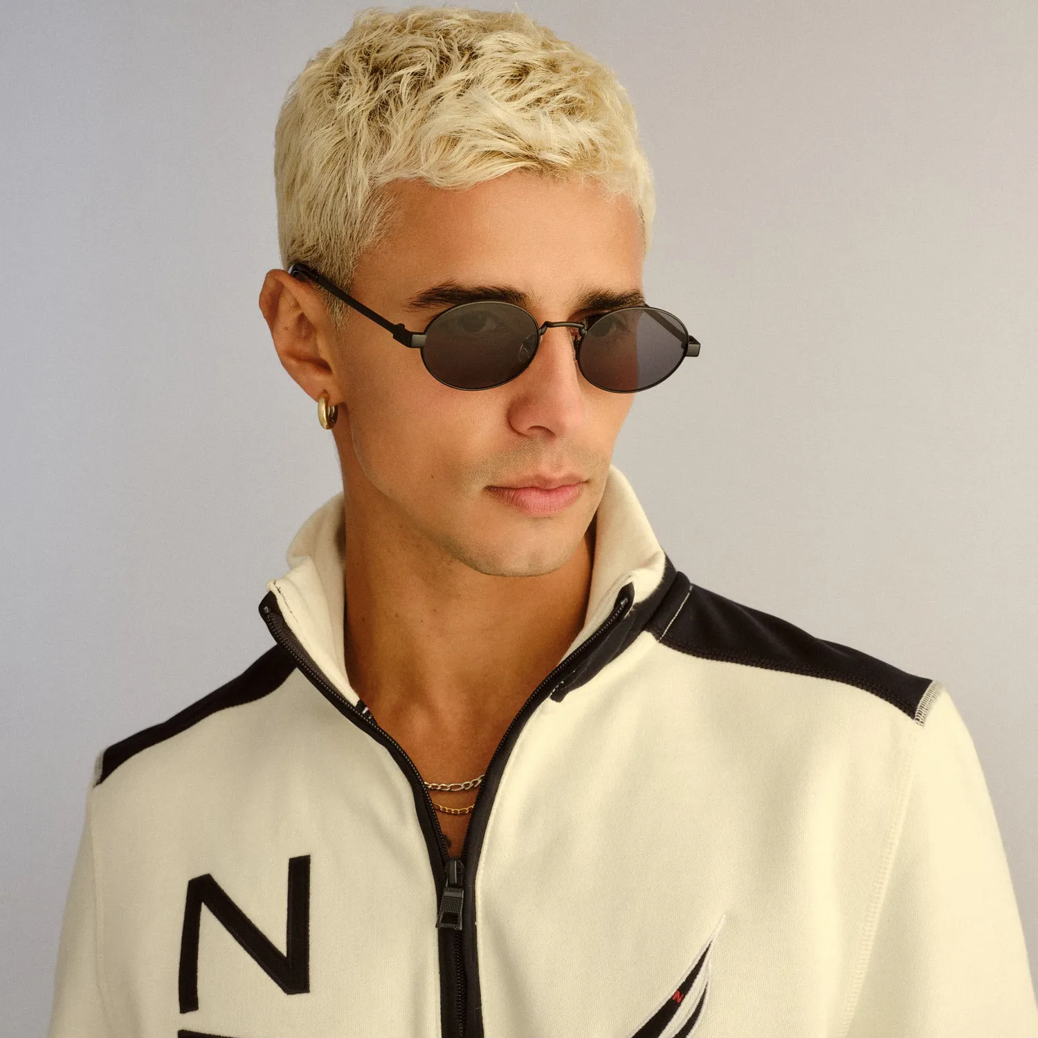 Le Specs Poseidon Deux occhiale da sole nero opaco ovale