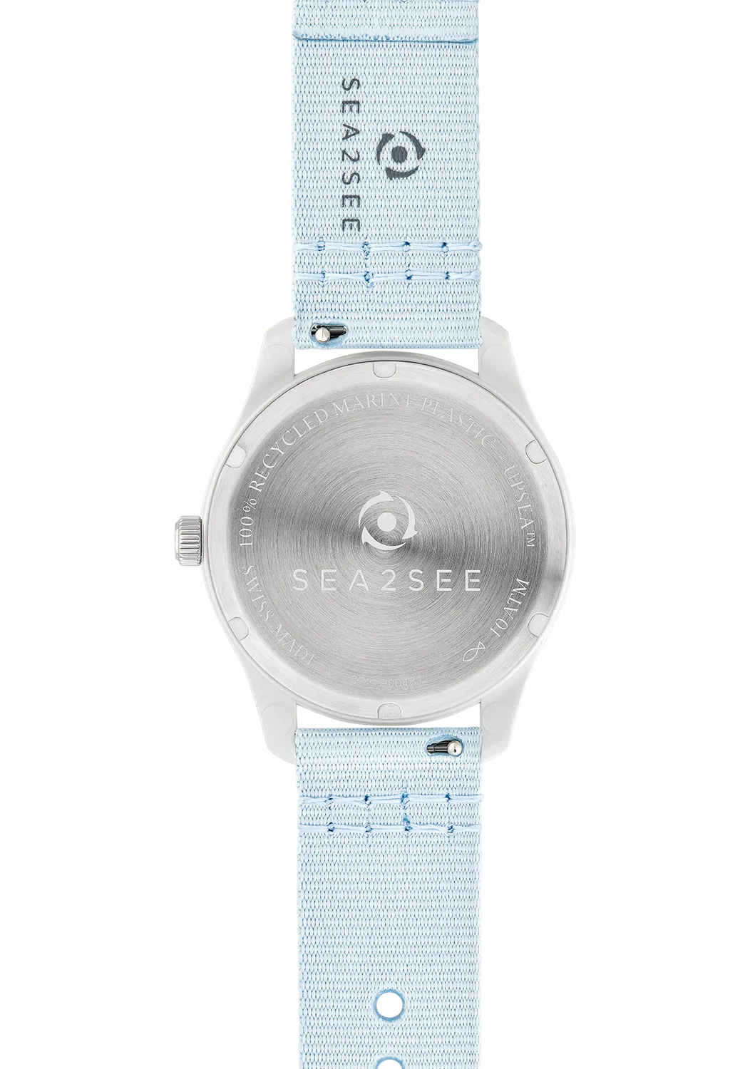 SEA2SEE Light Blue cinturino orologio azzurro 18 mm rapido