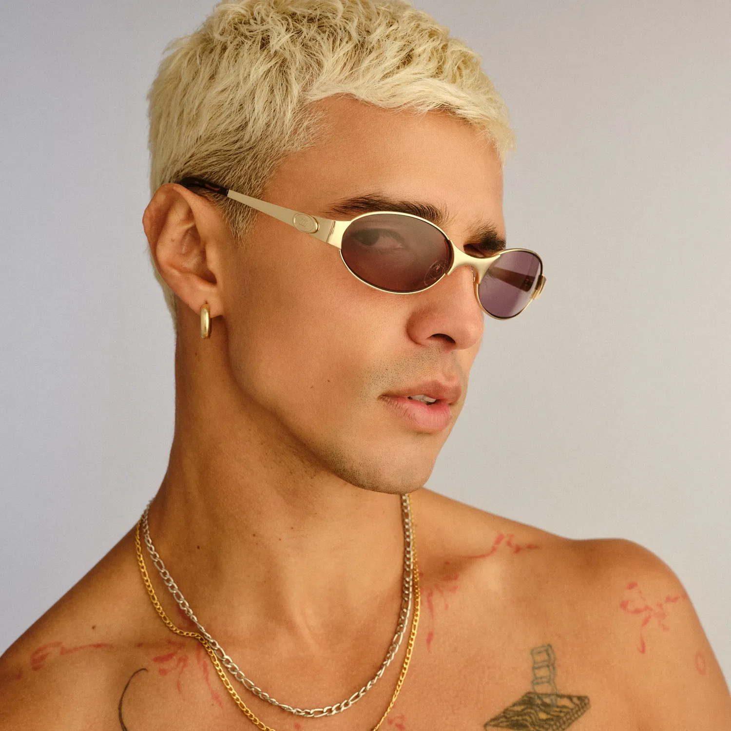 Le Specs Frostbite occhiali da sole ovale oro marrone