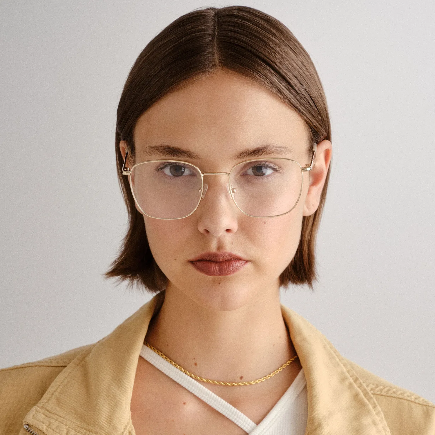 Le Specs Tempus occhiali da vista oro chiaro quadrati
