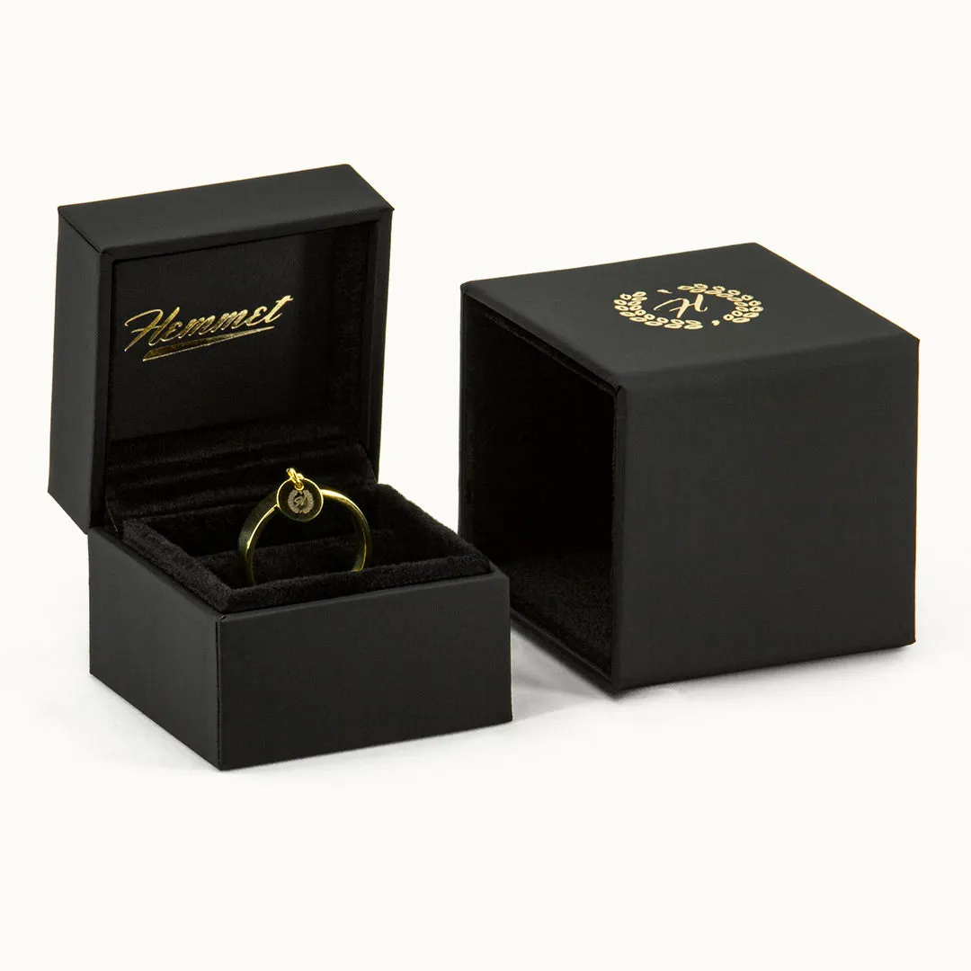 Hemmet H Pendant Ring anello minimal pendente misura 7