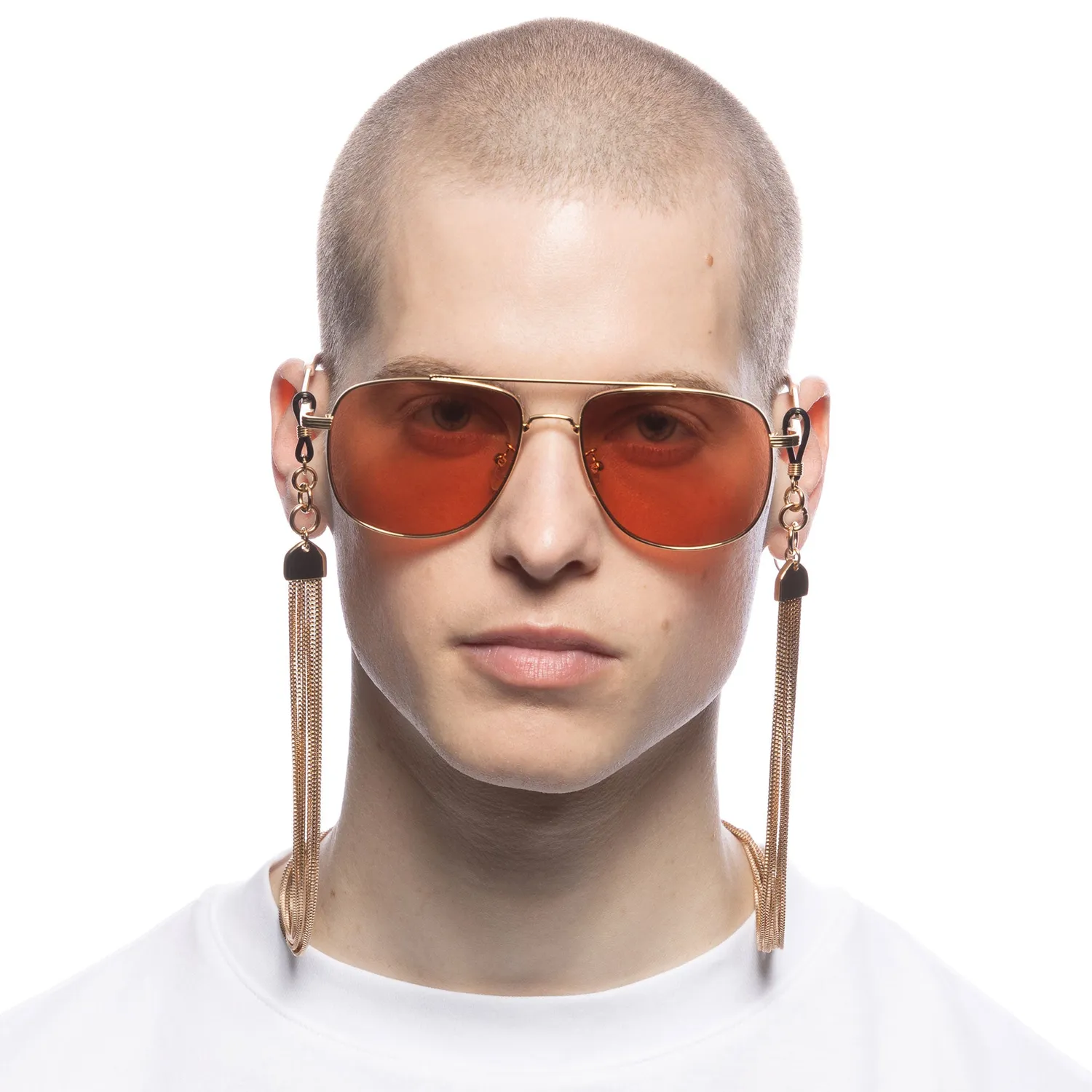 Le Specs Y2K catenella occhiali oro lucido