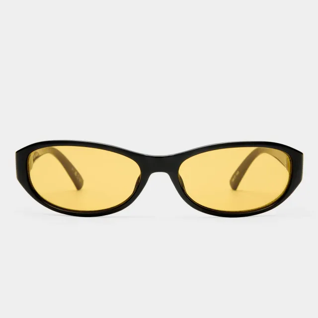 Le Specs Don't Cha occhiali da sole neri ovali slim