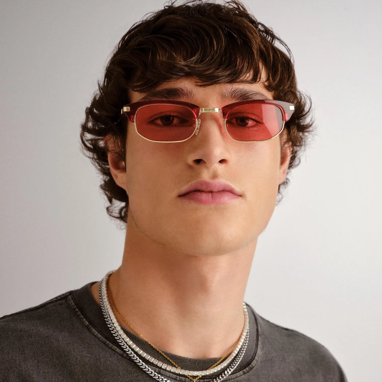 Le Specs Nightingale occhiale da sole rosso anni 90