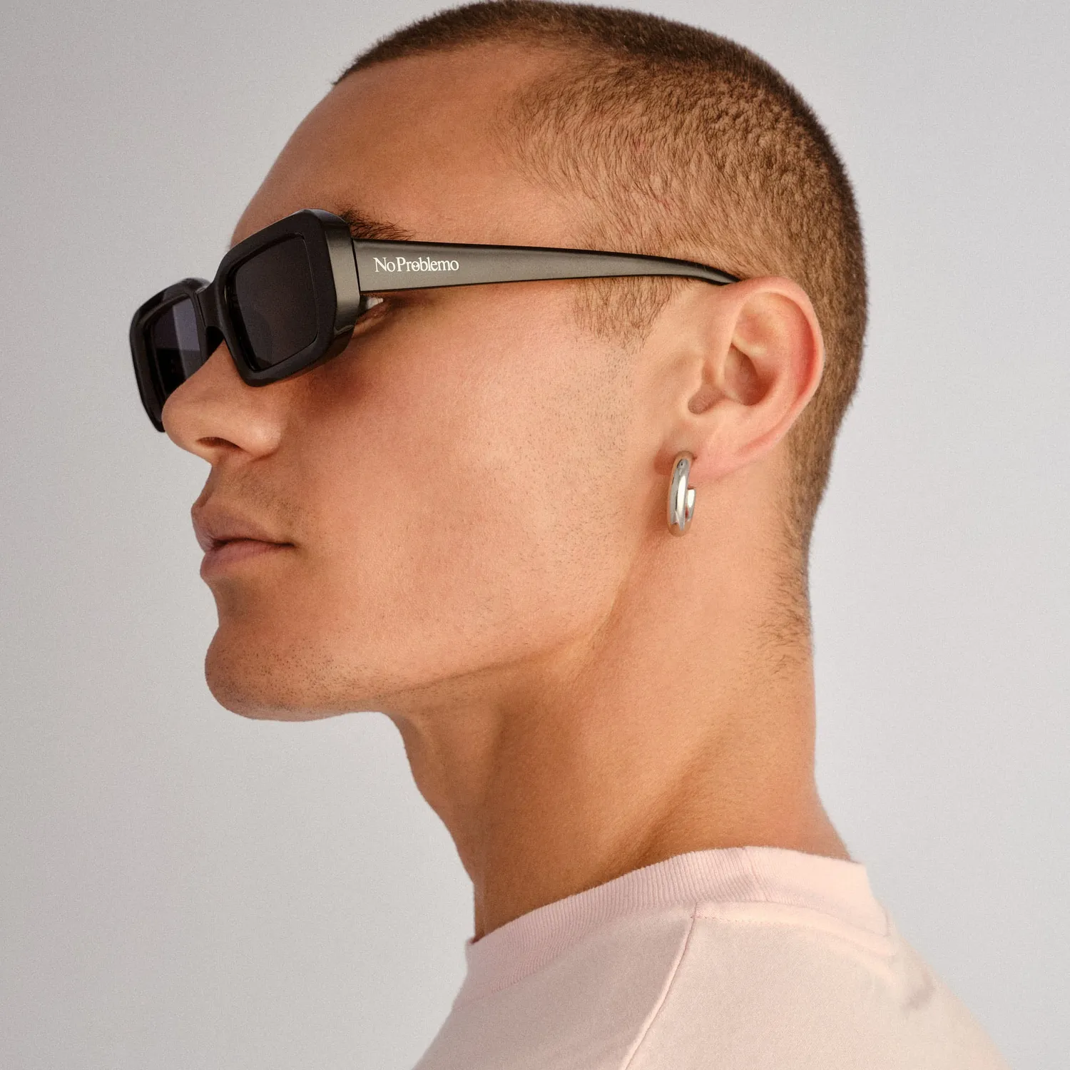 Le Specs Blackpool occhiale da sole nero rettangolare