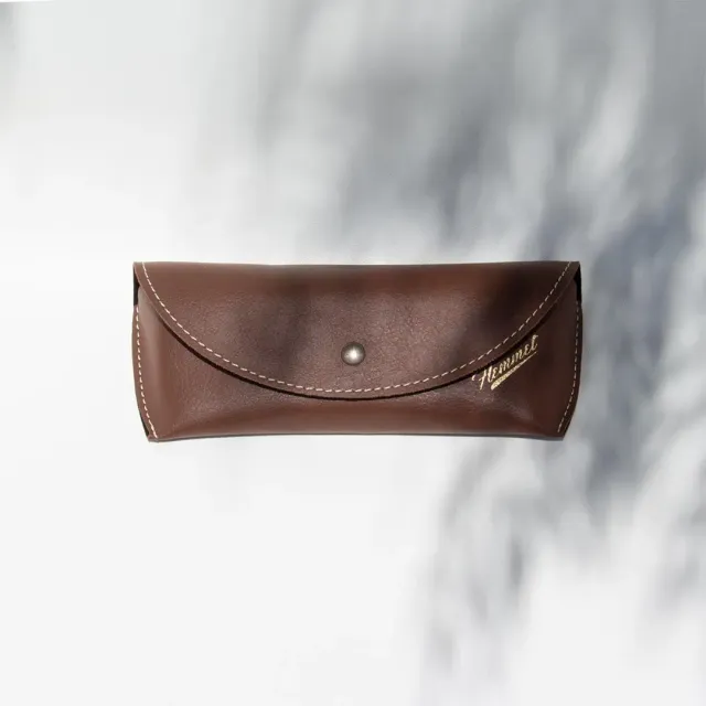 Hemmet Original Case custodia occhiali marrone pelle vegana