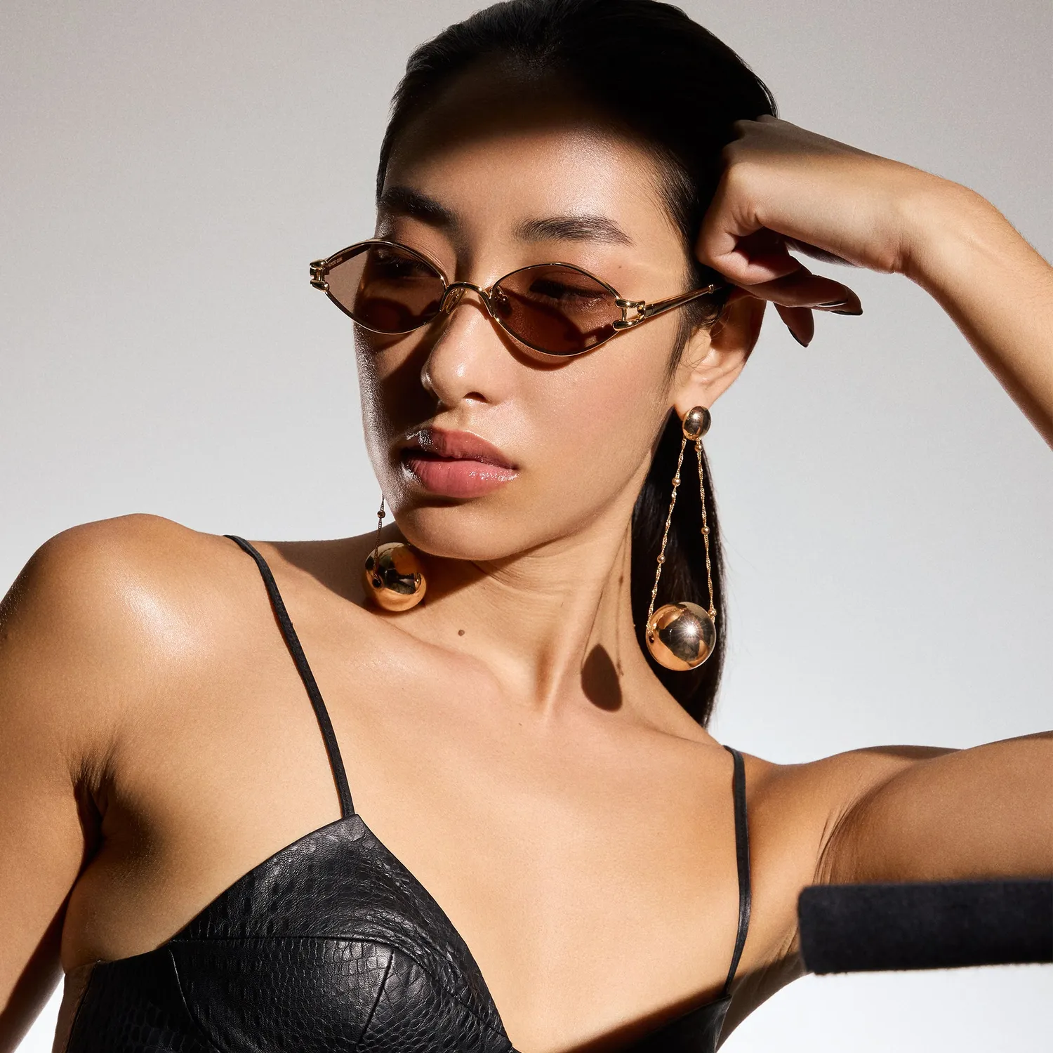Le Specs Numero Quince occhiali da sole oro oak tint ovali