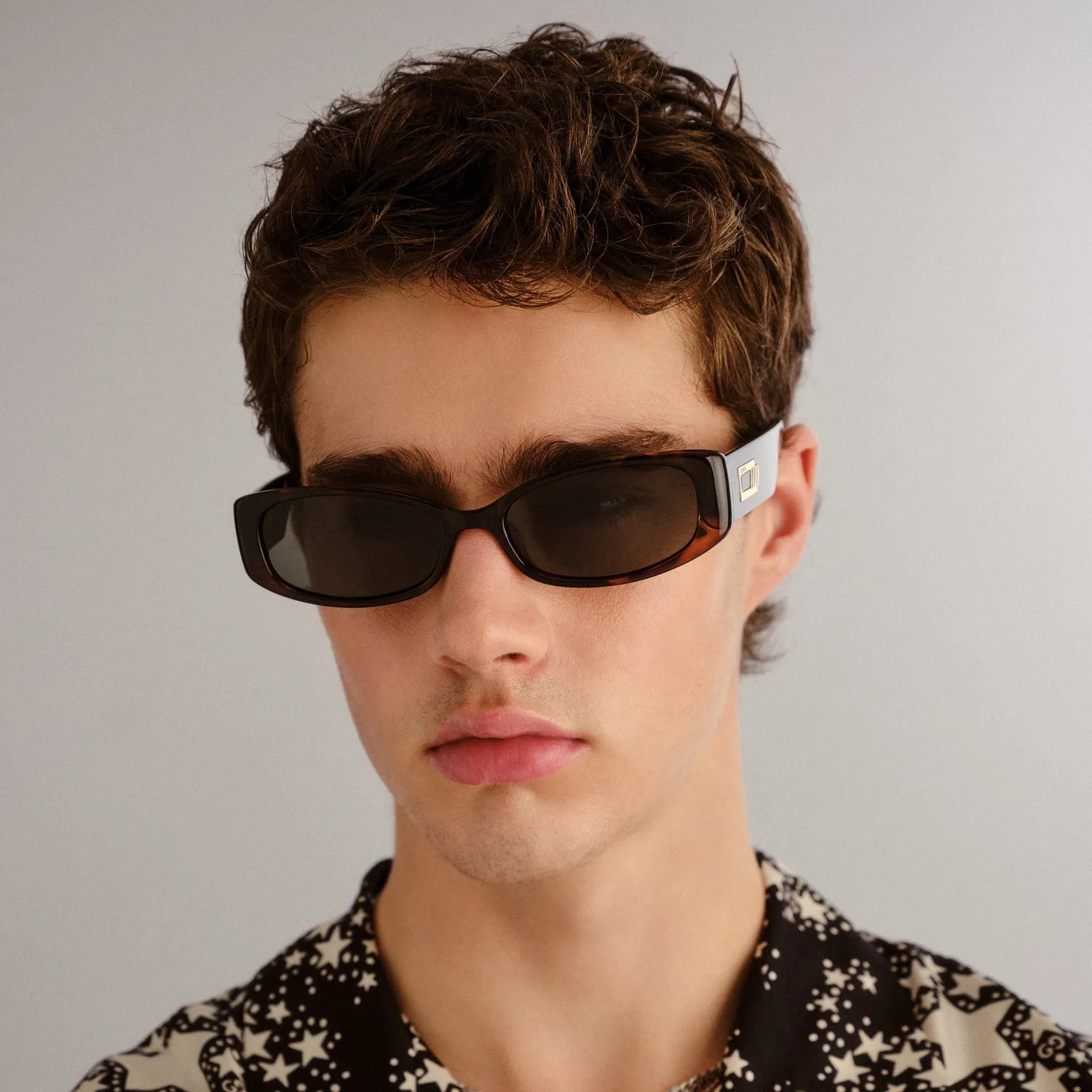 Le Specs Starlight occhiali da sole tartarugato rettangolare
