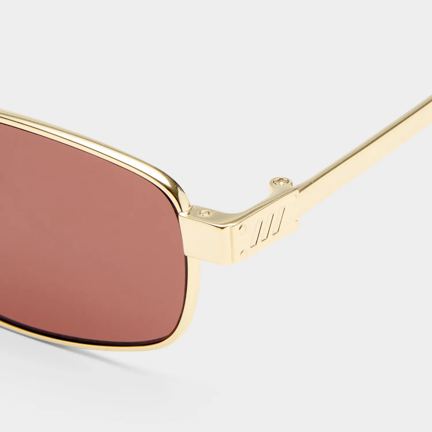 Le Specs Torrid occhiale da sole oro marrone rettangolare