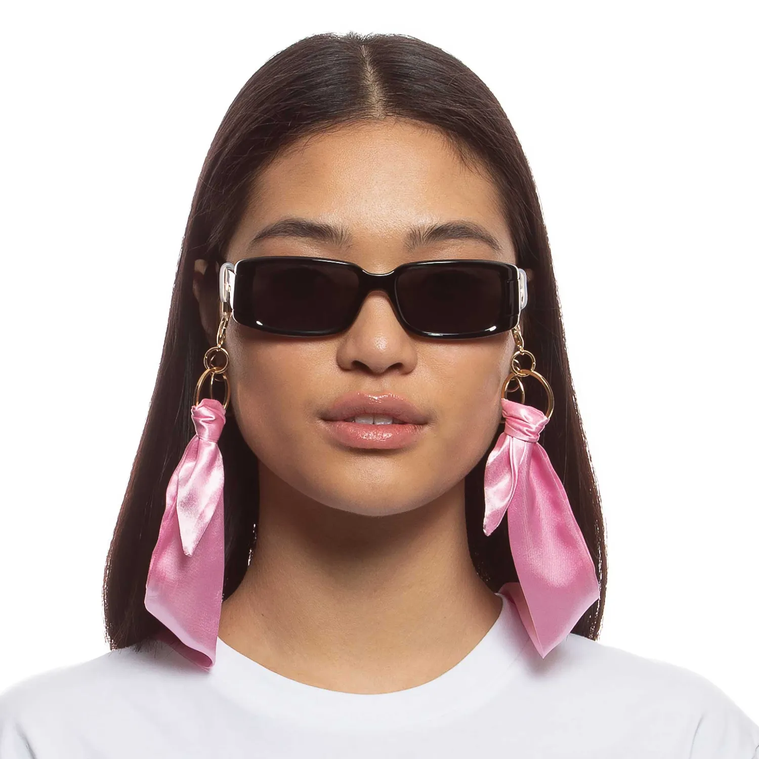 Le Specs Y2K Scarf Chain foulard rosa pastello