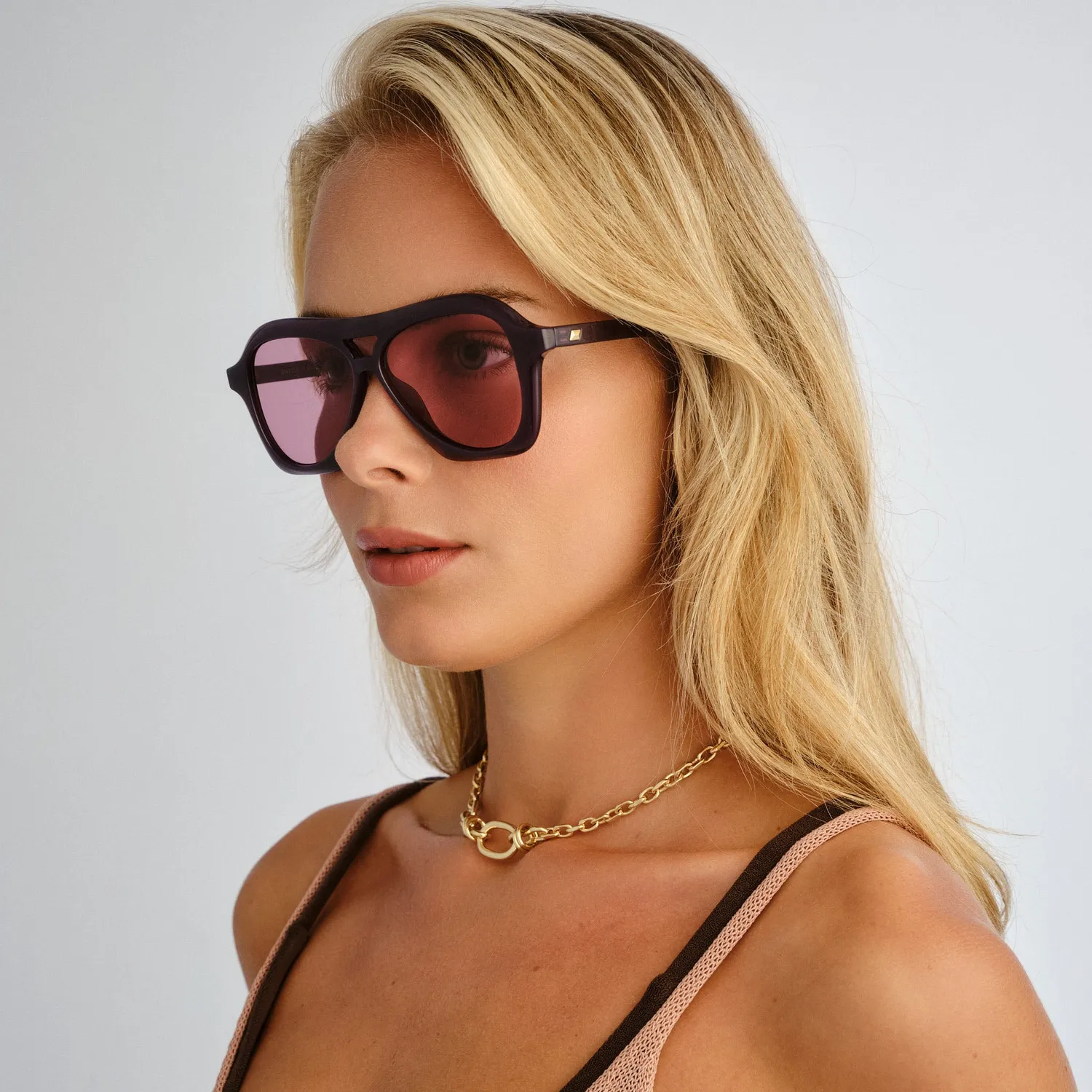 Le Specs Drizzle occhiali da sole prugna aviatore