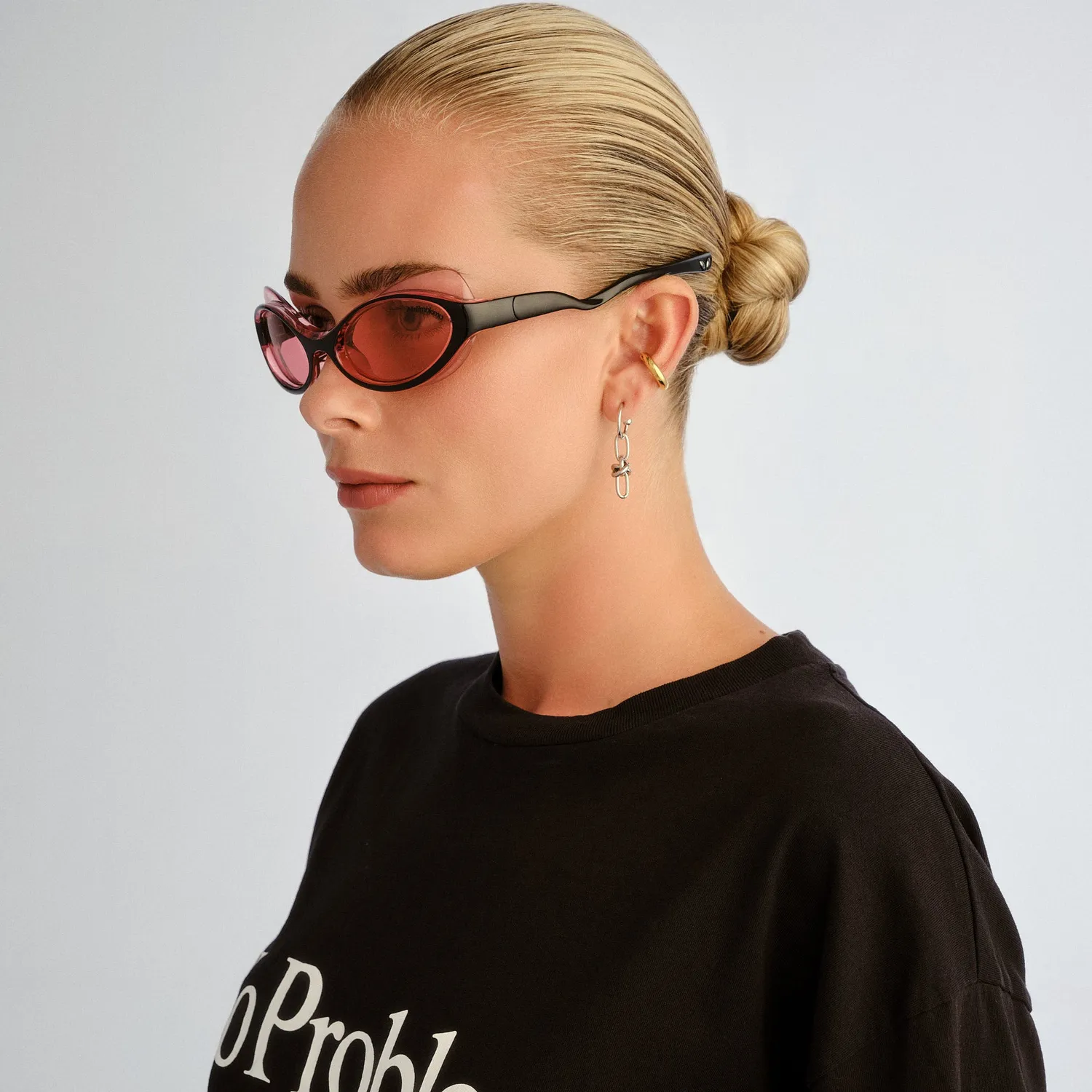 Le Specs Lyra occhiale da sole nero crimson mono