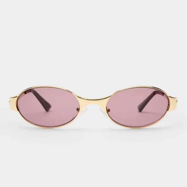 Le Specs Frostbite occhiali da sole ovale oro marrone