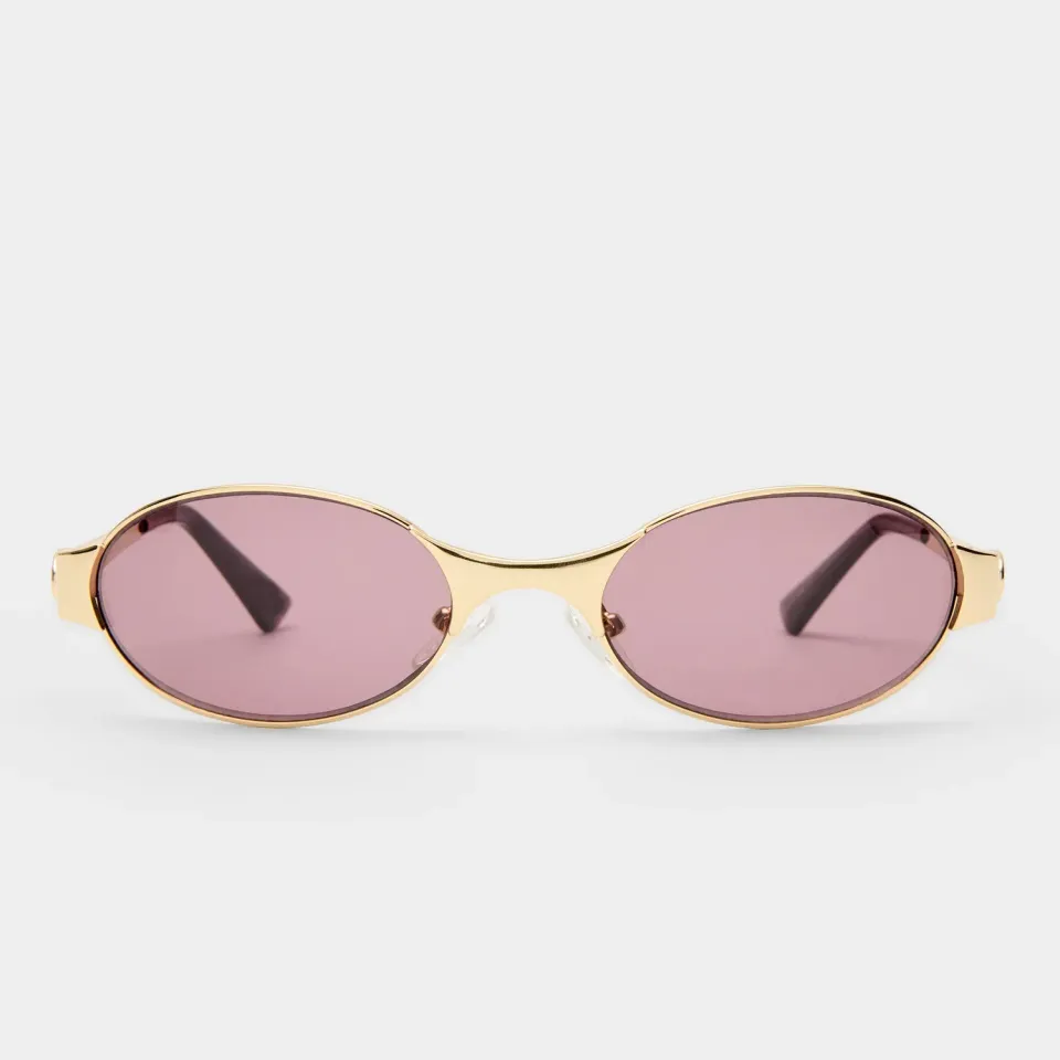 Le Specs Frostbite occhiali da sole ovale oro marrone