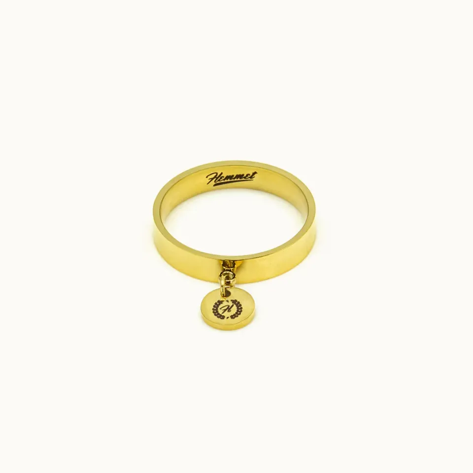Hemmet H Pendant Ring anello minimal pendente misura 7