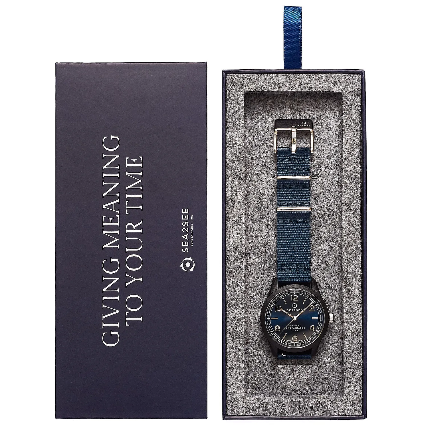 Sea2See Bali 01 orologio blu navy 37 mm impermeabile