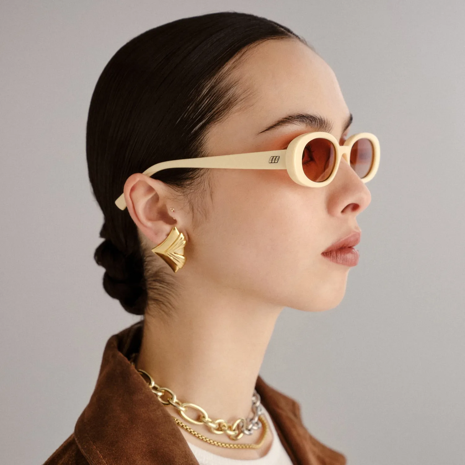 Le Specs Outta Love occhiali da sole ecru marrone