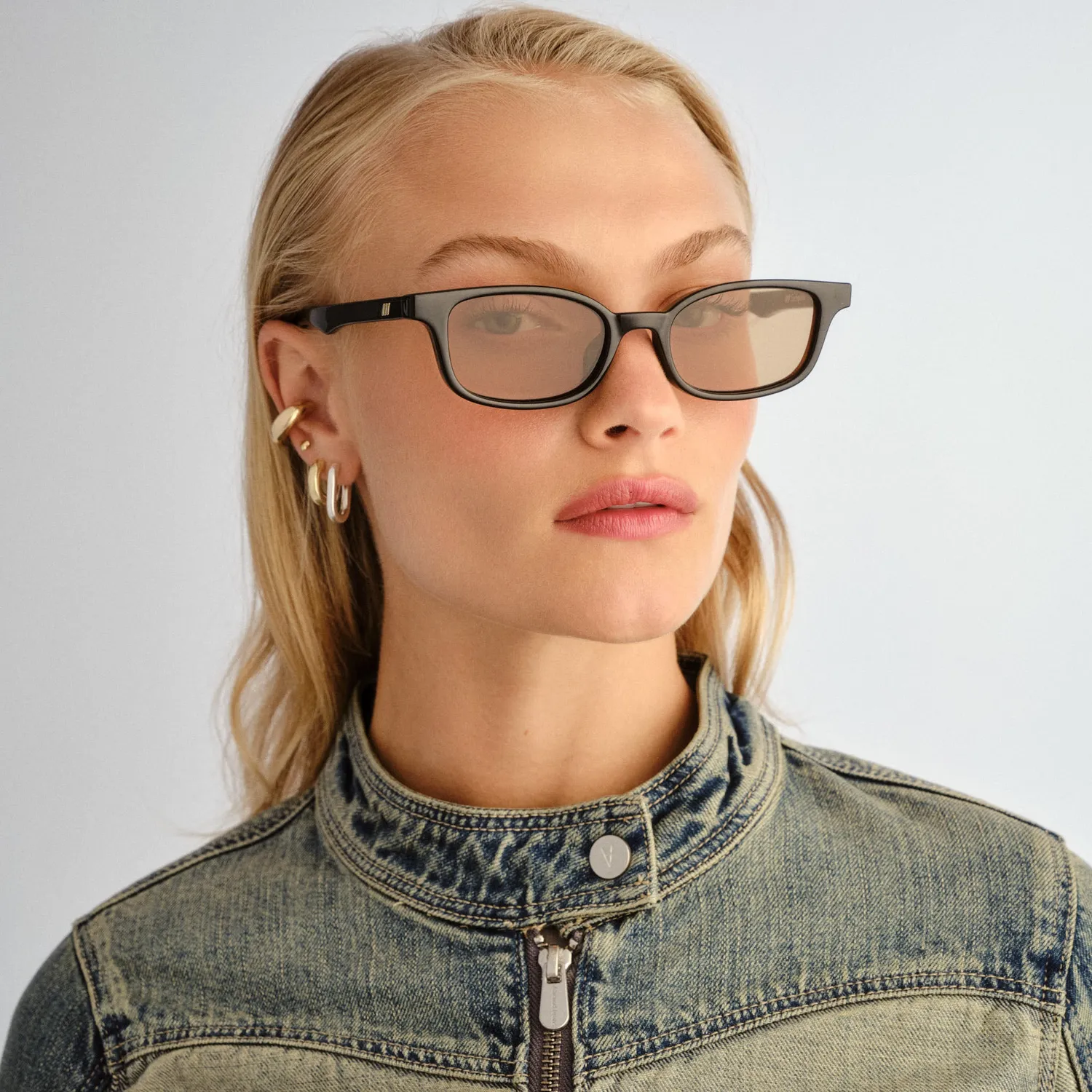Le Specs Echelon occhiali da sole nero rettangolare