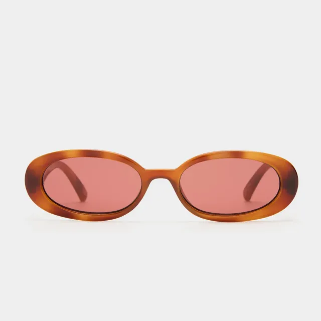Le Specs Outta Love occhiali da sole ovali tartarugati rosa