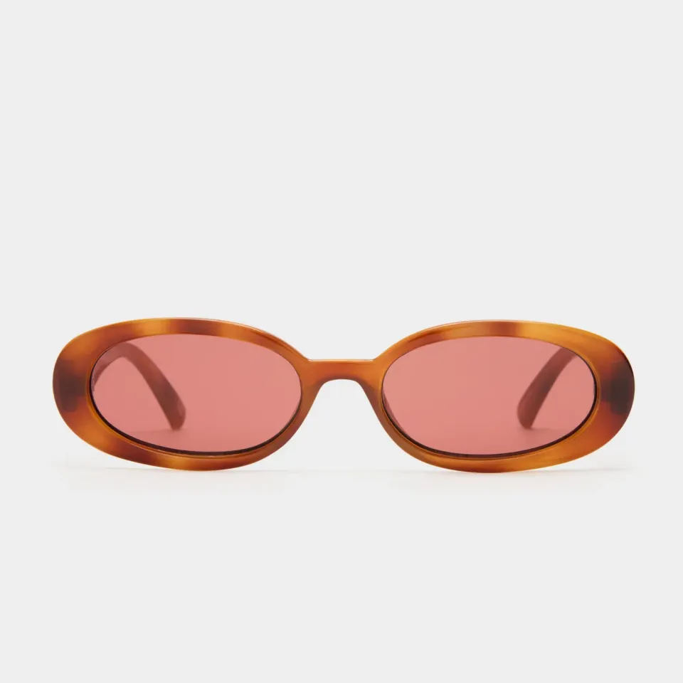 Le Specs Outta Love occhiali da sole ovali tartarugati rosa