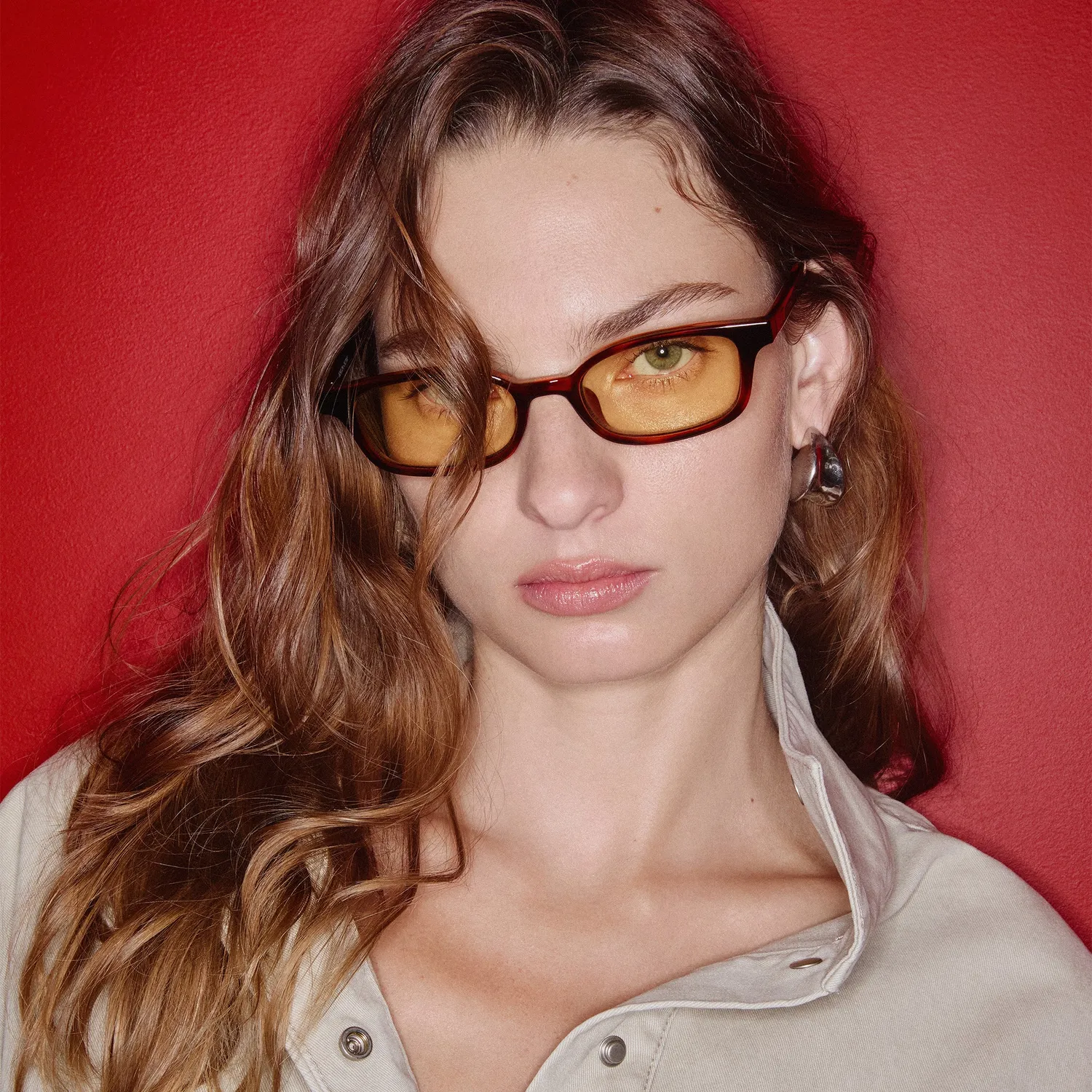 Le Specs Echelon occhiale da sole toffee tort rettangolare