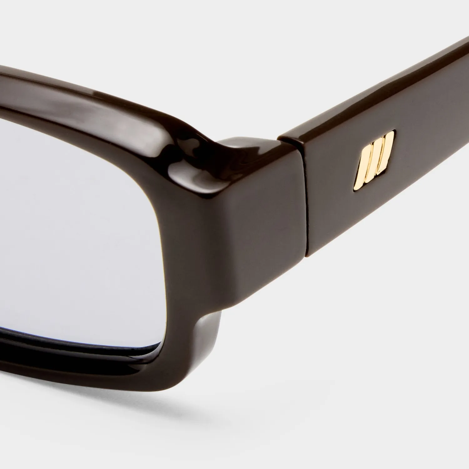 Le Specs Dial Tone occhiale da sole marrone rettangolare