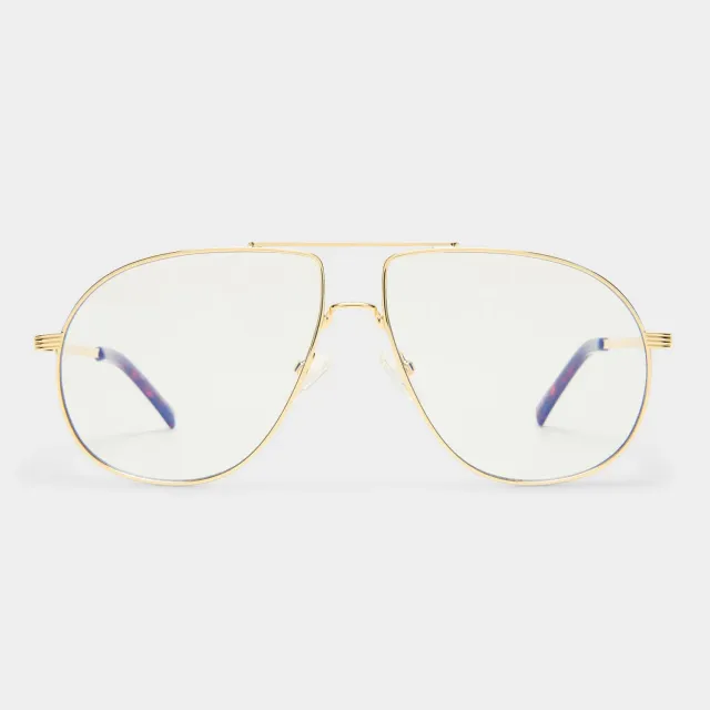 Le Specs Schmaltzy montatura da vista oro luce blu