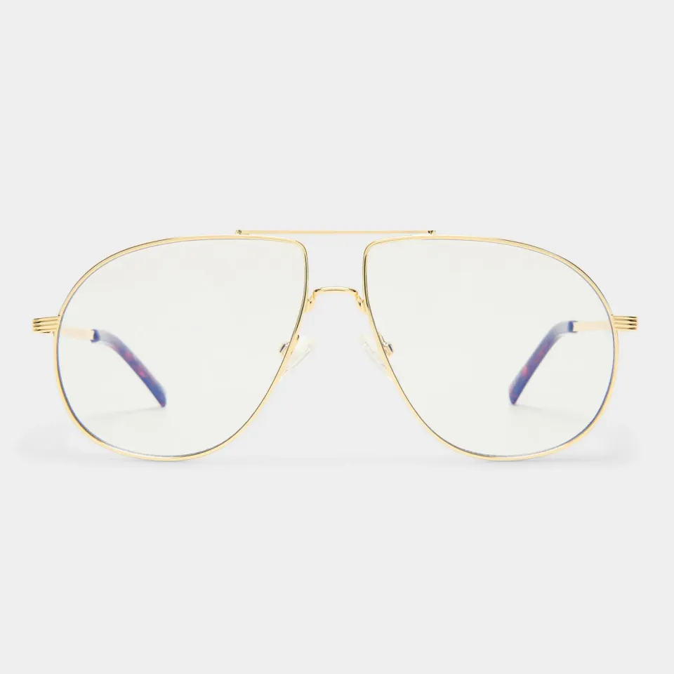 Le Specs Schmaltzy montatura da vista oro luce blu