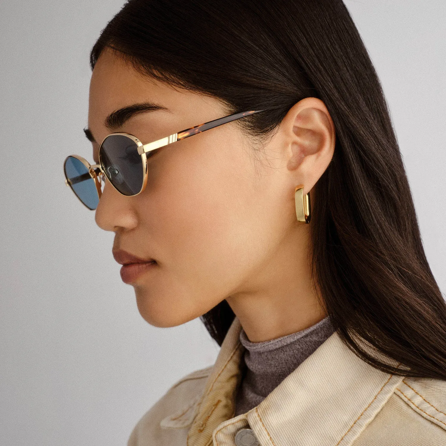 Le Specs Le Bebe occhiali da sole oro aqua mono