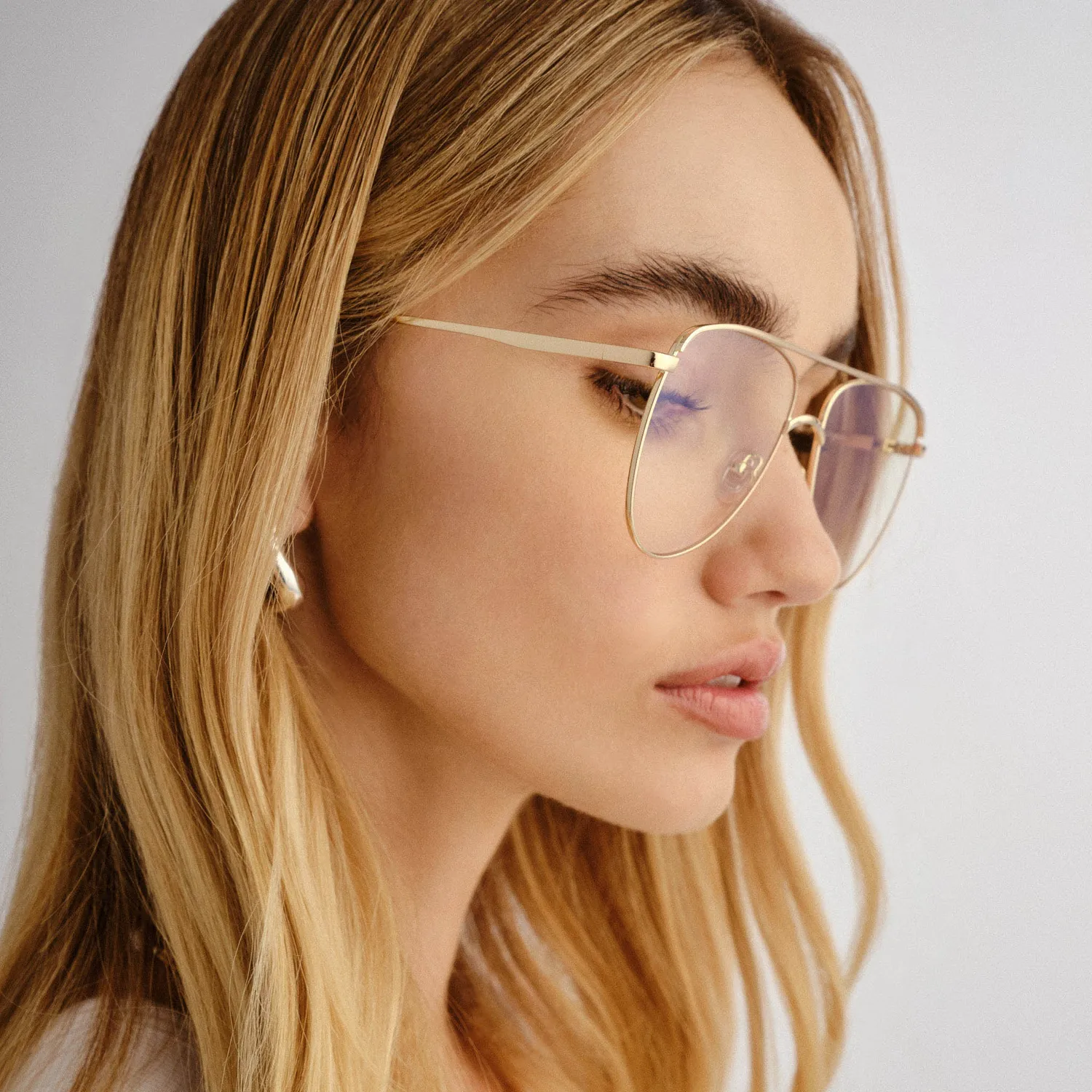 Le Specs The Duke montatura da vista oro filtro luce blu