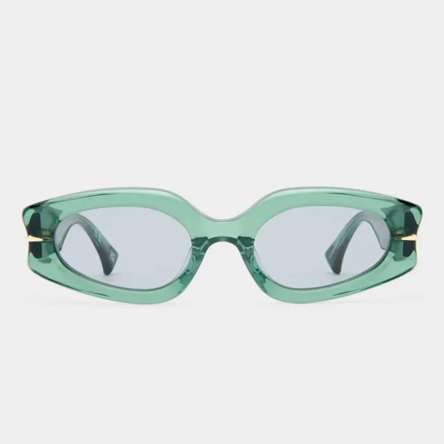 Le Specs Lunar occhiali da sole verde ovale salvia