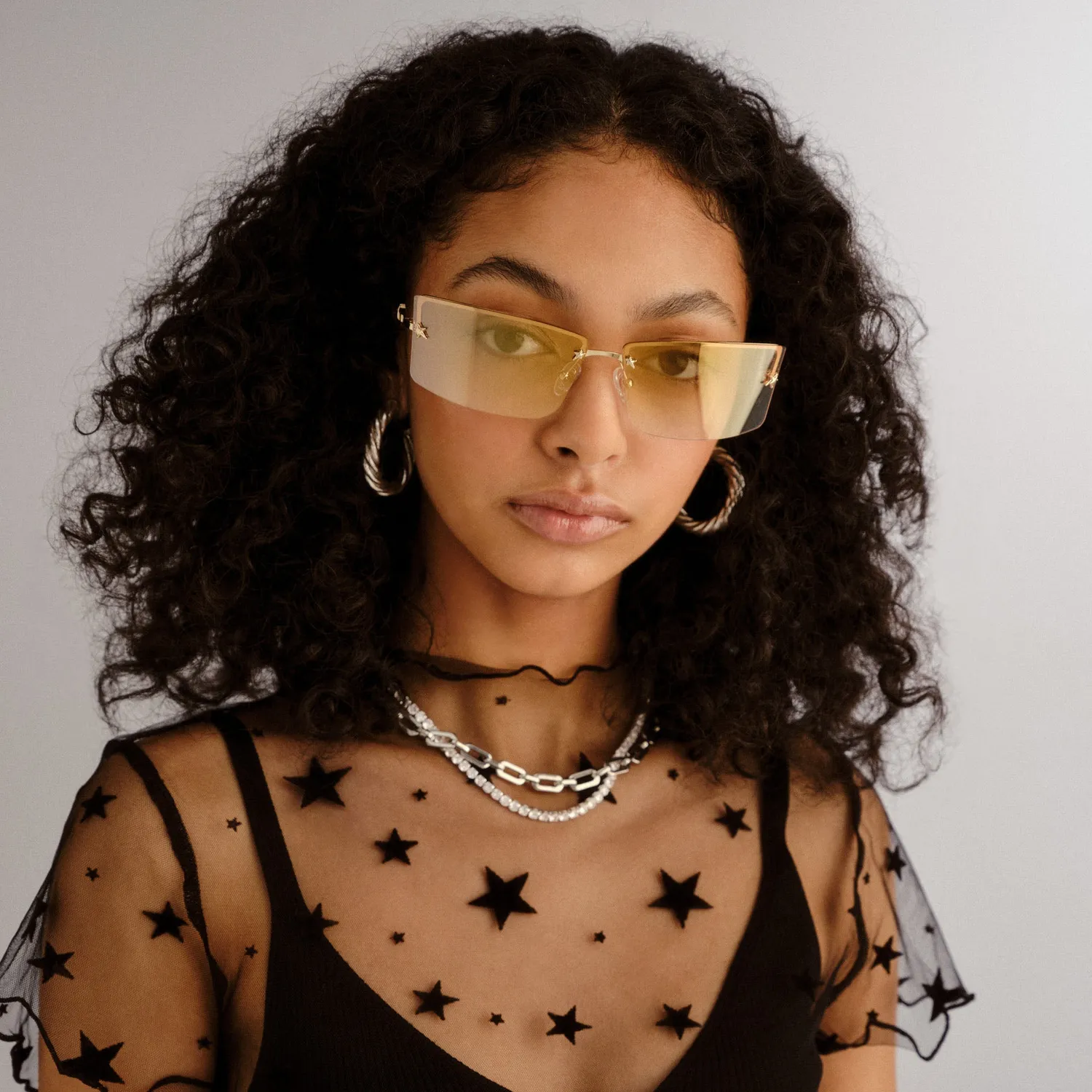 Le Specs Alien occhiali da sole oro rettangolari