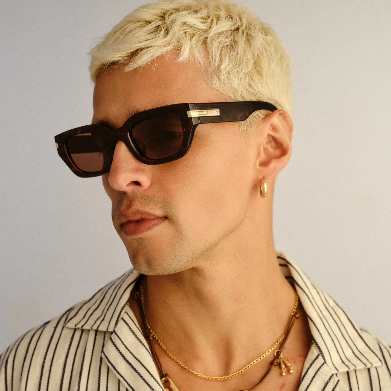 Le Specs Cubito+ occhiale da sole tartarugato squadrato