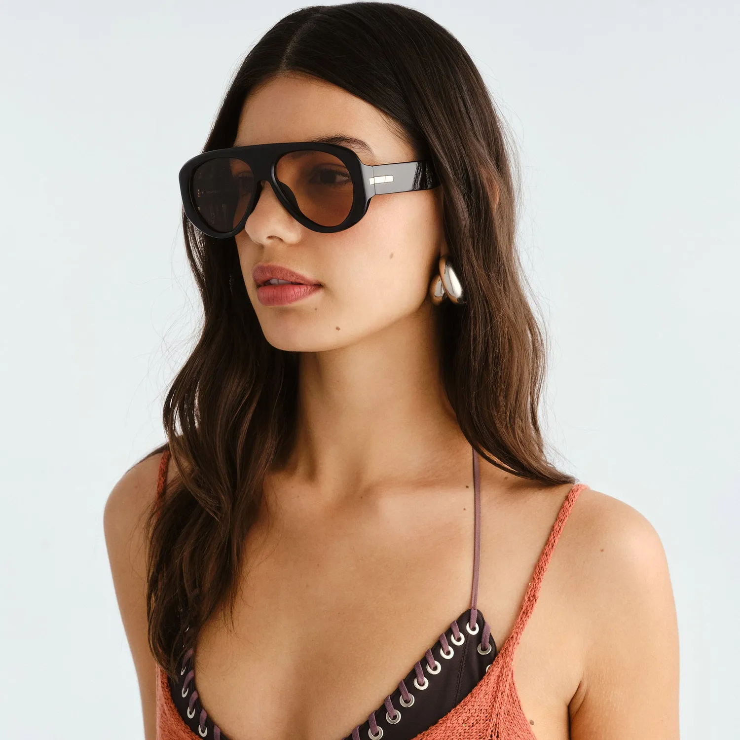 Le Specs Dream Boat occhiali da sole aviatore nero tan
