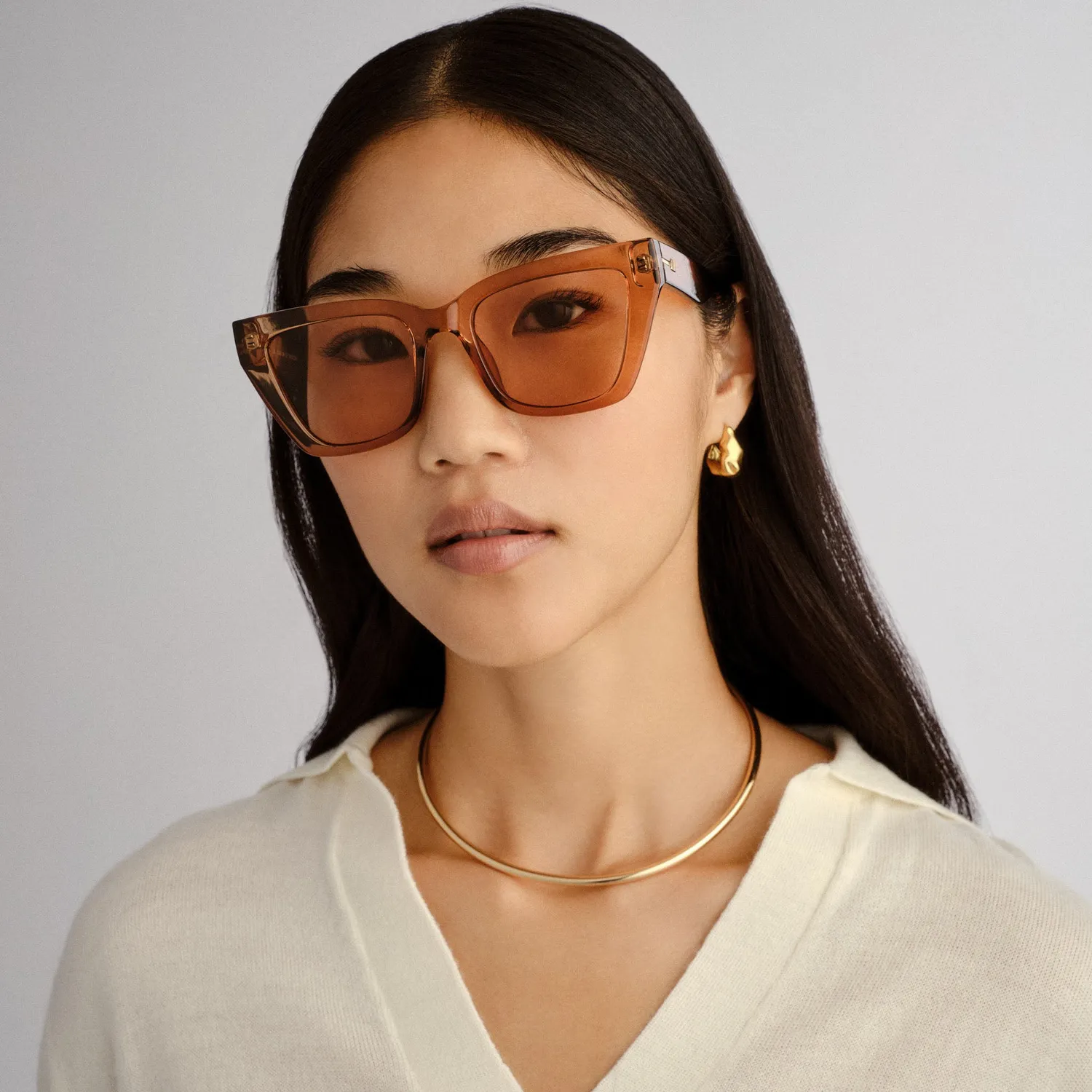 Le Specs Le Coeur occhiali da sole marroni cat-eye