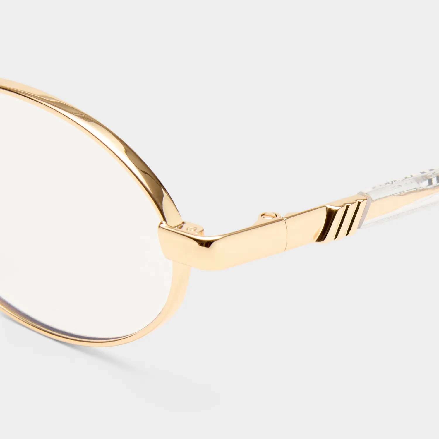 Le Specs Icicle montatura da vista oro luce blu ovale large