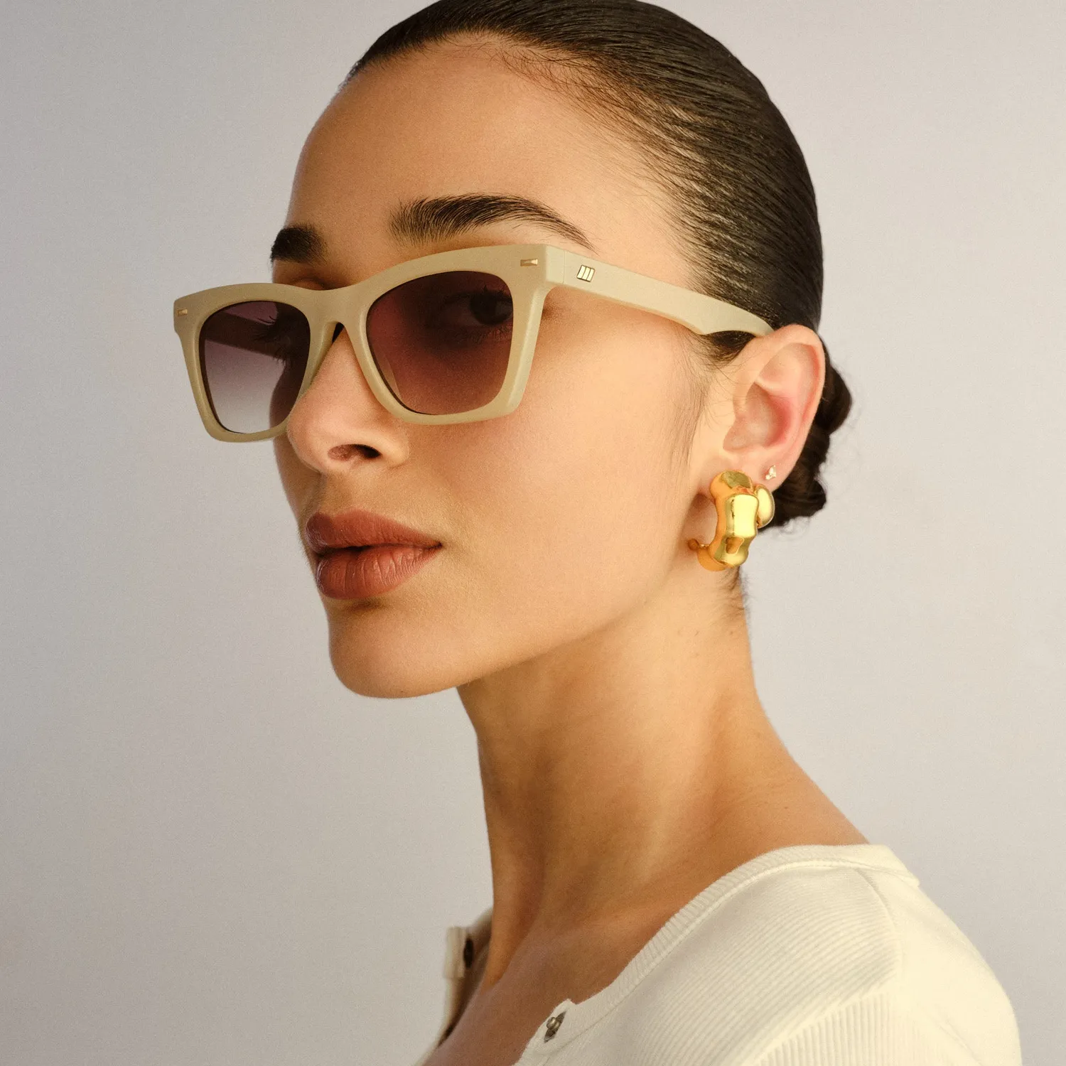 Le Specs Chante occhiali da sole avorio sfumati