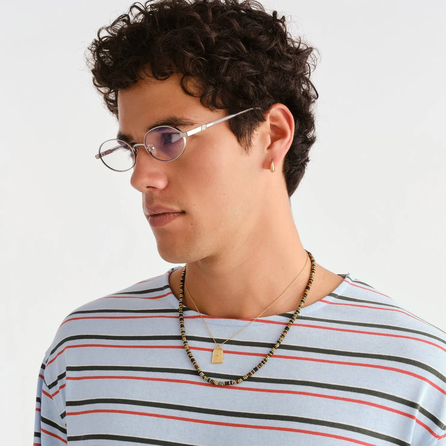 Le Specs Icicle occhiali luce blu argento ovali
