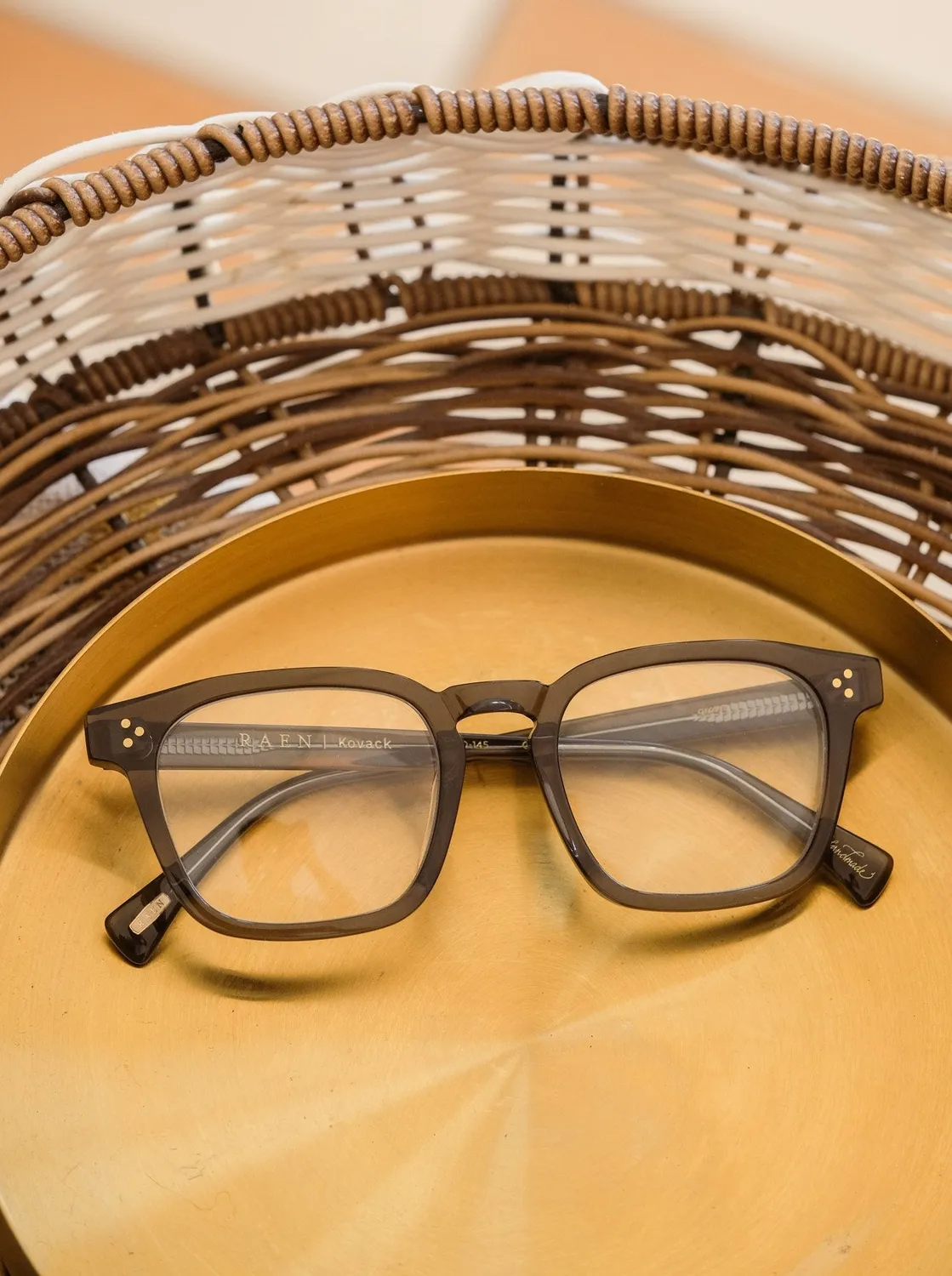 Raen Kovack montatura da vista Umber Clear acetato 50