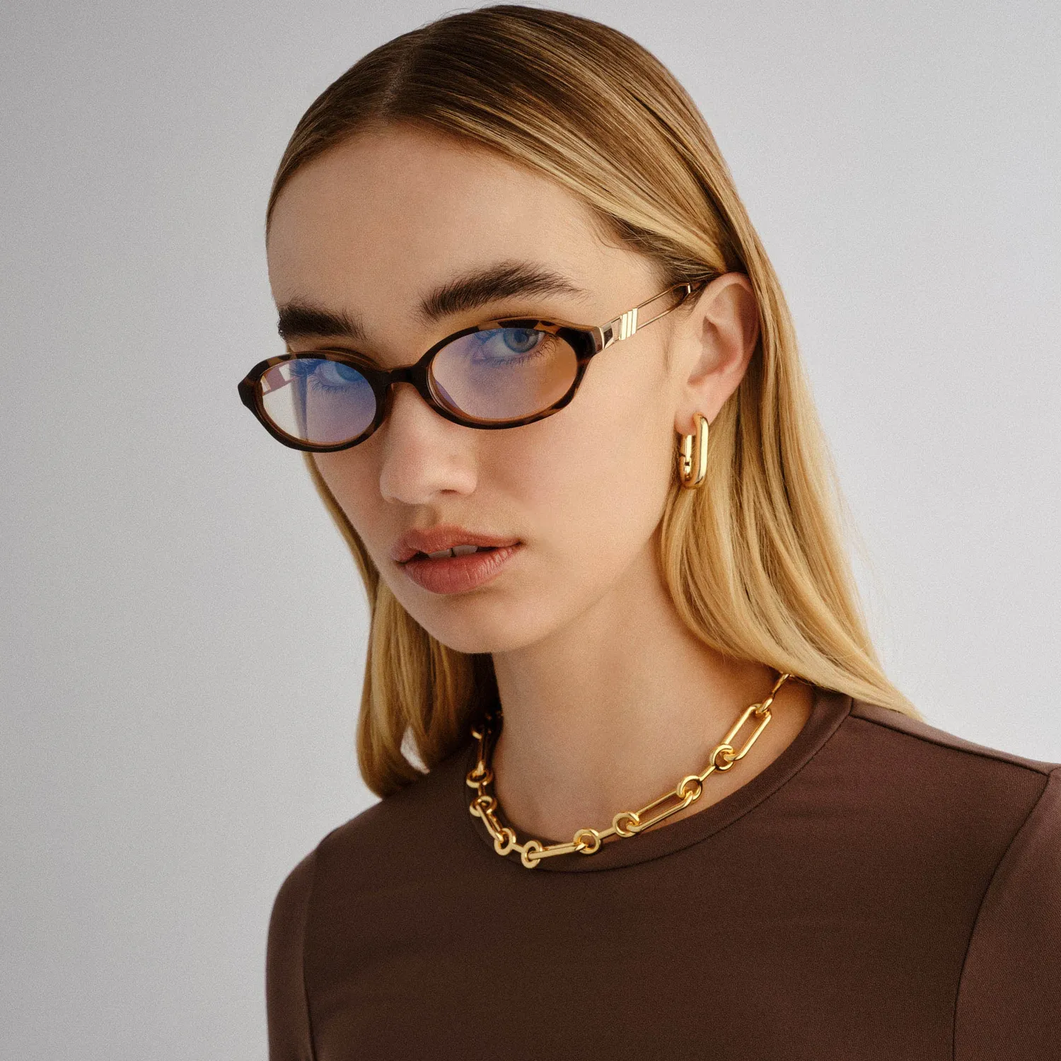 Le Specs Lunita montatura da vista tort luce blu