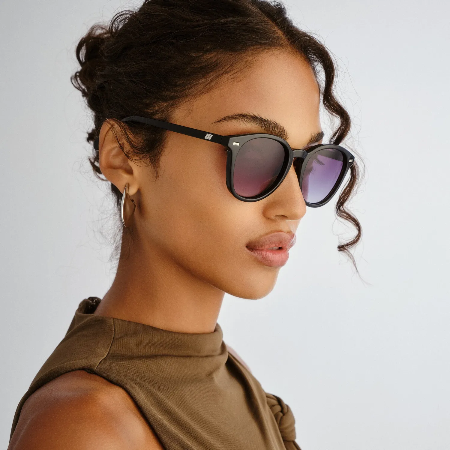 Le Specs Bandwagon occhiale da sole nero tondo