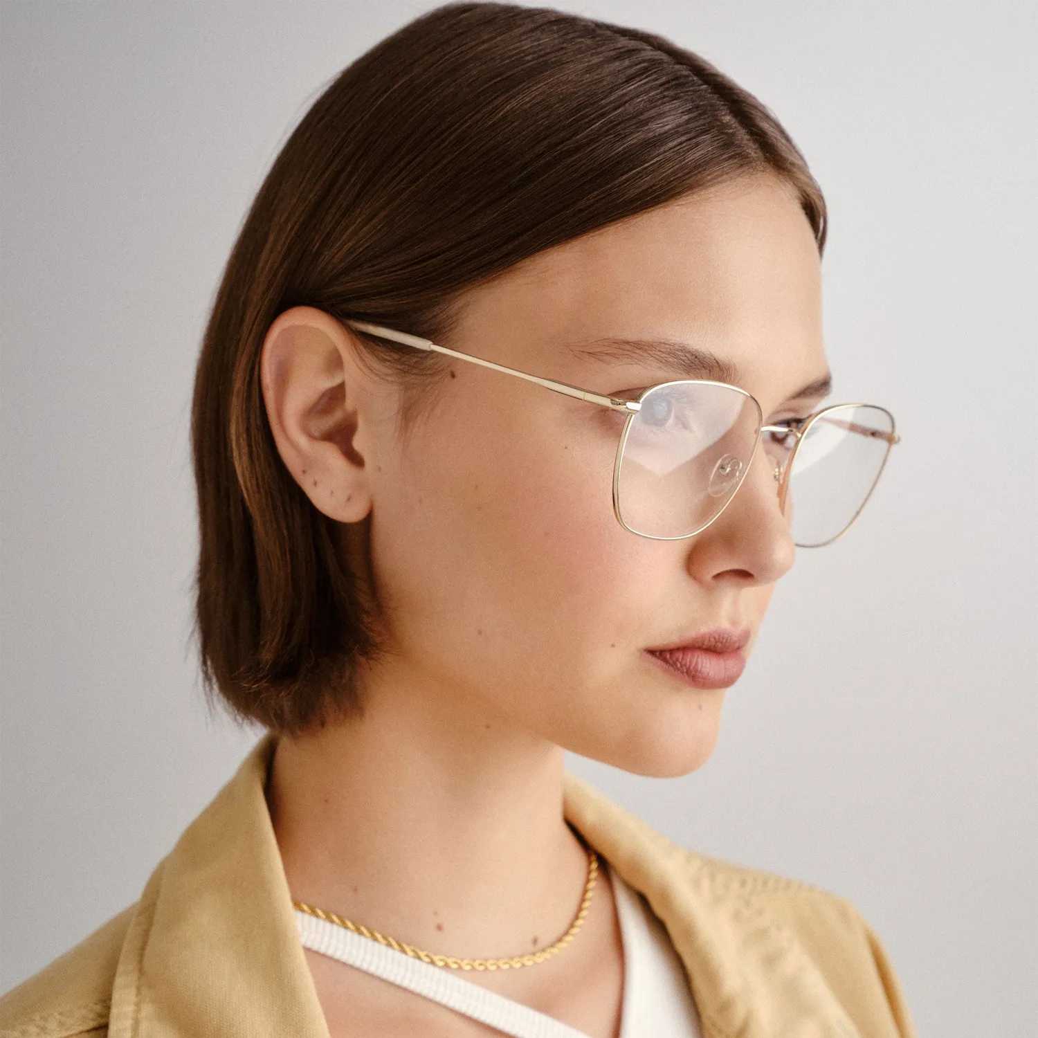 Le Specs Tempus occhiali da vista oro chiaro quadrati