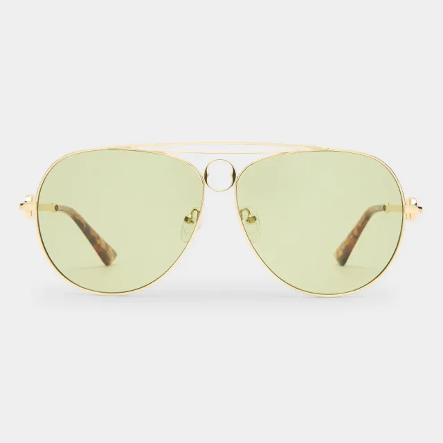 Le Specs Abracadabra occhiali da sole oro verde