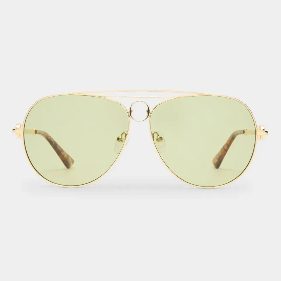 Le Specs Abracadabra occhiali da sole oro verde