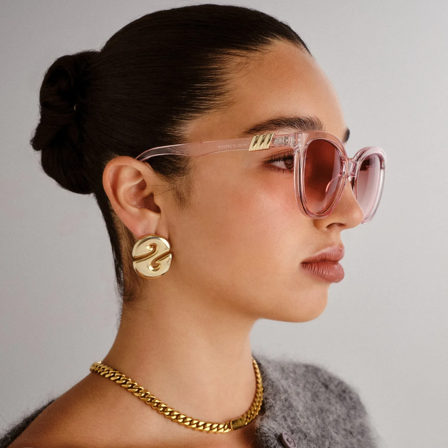 Le Specs The Muse occhiali da sole rosa rotondi
