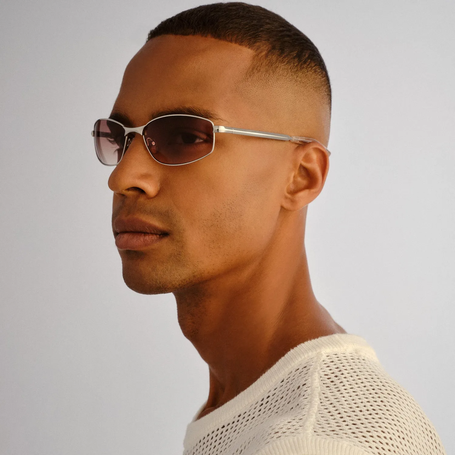 Le Specs Star Beam occhiale da sole argento sfumato