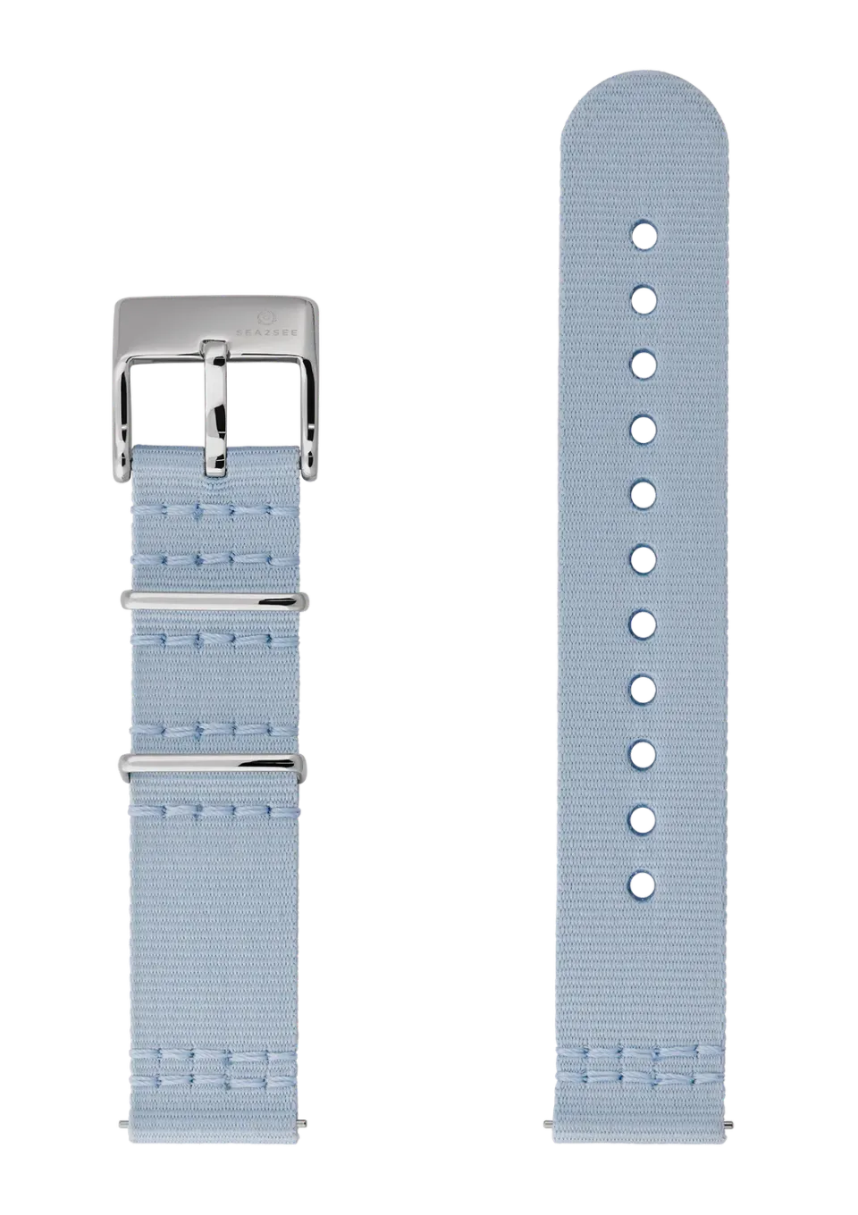 SEA2SEE Light Blue cinturino orologio azzurro 18 mm rapido